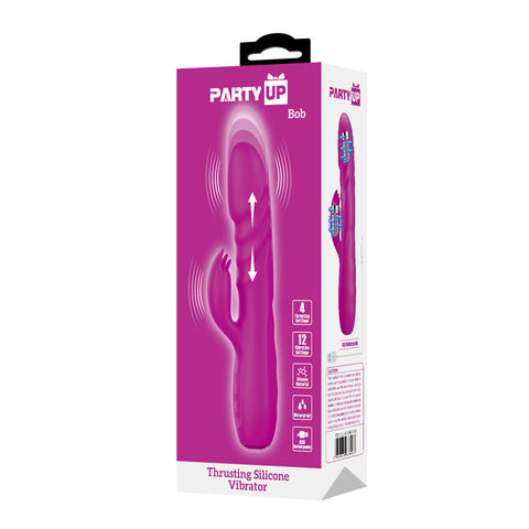 Party Up Bob Thrusting Vibe 25 cm USB Rechargeable Rabbit Vibrator VIBRATORS-RABBIT