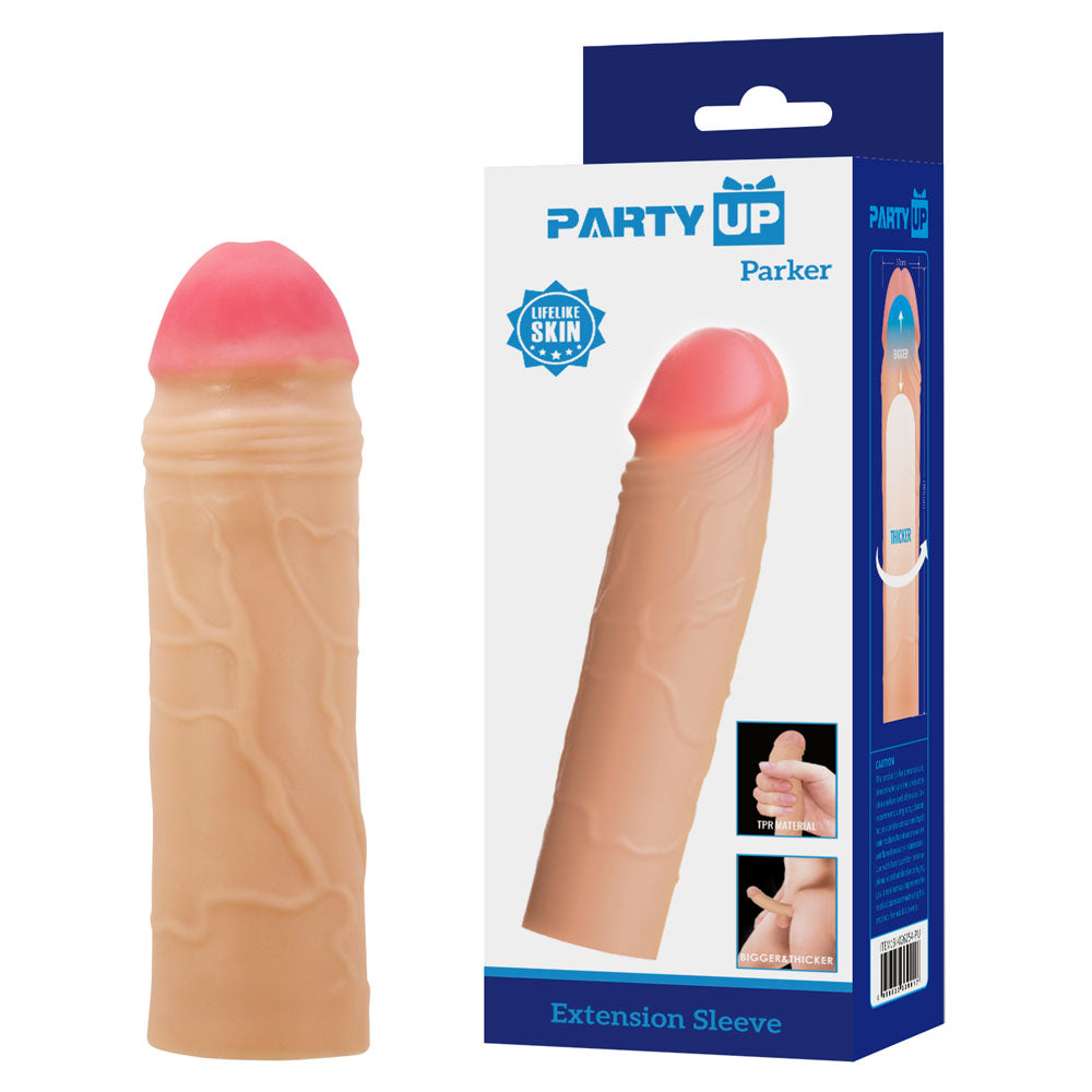 Party Up Parker (2 Inch) – Penis Extender Sleeve Flesh > Sex Toys For Men > Penis Sleeves