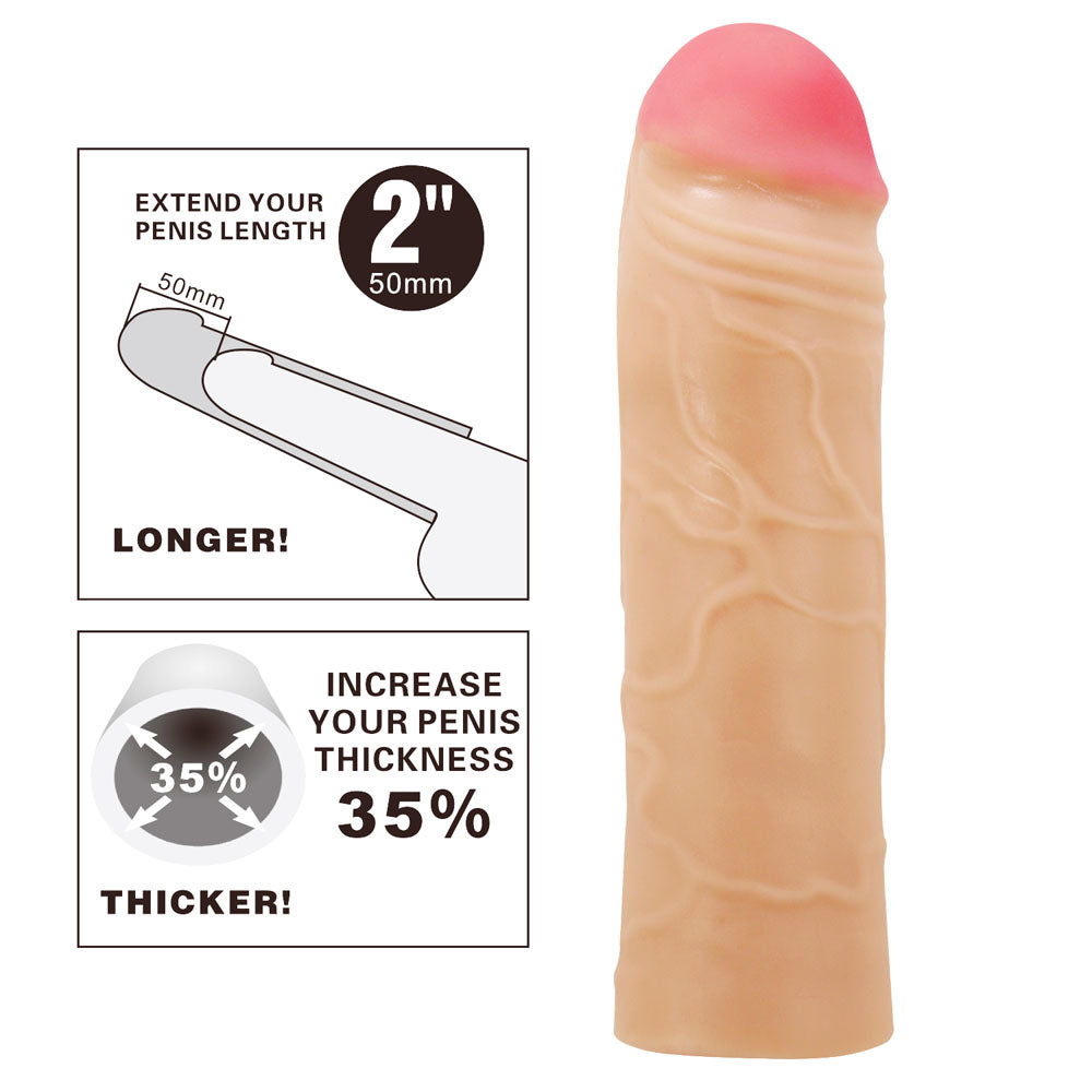 Party Up Parker 2 Inch Extender Sleeve for Enhanced Intimacy SLEEVES