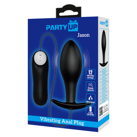 Party Up Jason Vibrating Anal Plug - 8.5 Centimeter Remote Control Butt Plug Butt Plugs - Vibrating