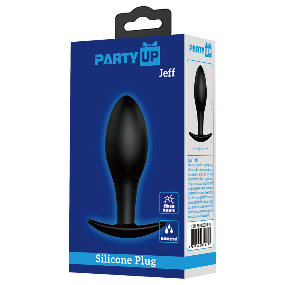 Party Up Jeff Silicone Butt Plug – Ultra-Soft Velvet Silicone 8.5 cm Anal Toy > Anal Range > Butt Plugs