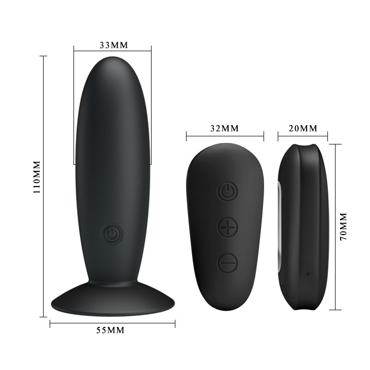 Pretty Love Mr. Play (Black) – Remote-Controlled Silicone Vibrating Anal Plug > Anal Range > Vibrating Butt Plugs