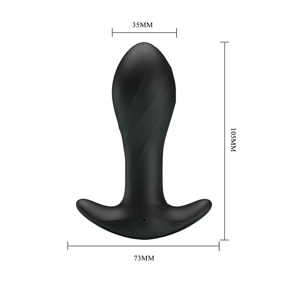 Party Up Keith Vibrating Butt Plug - 10.5 cm USB Rechargeable Anal Toy with 12 Vibration Functions Butt Plugs - Vibrating