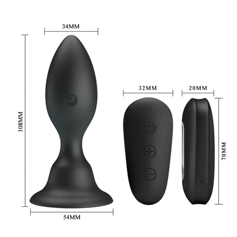 Mr Play Vibrating Anal Plug 10.8 cm USB Rechargeable Butt Plug with Remote Control Butt Plugs - Vibrating