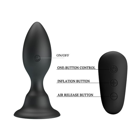 Mr Play Vibrating Anal Plug 10.8 cm USB Rechargeable Butt Plug with Remote Control Butt Plugs - Vibrating
