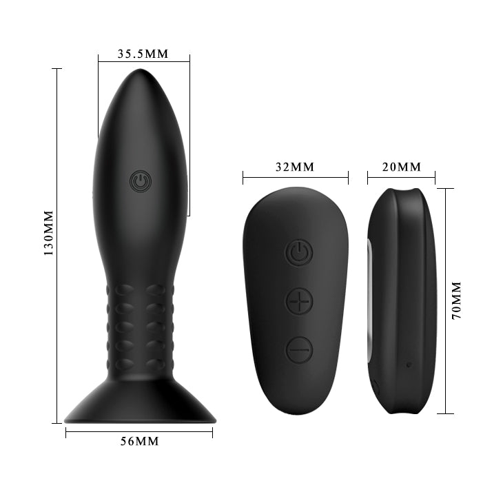 Mr Play Rotation Beads Anal Plug USB Rechargeable Beaded Butt Plug with Wireless Remote Butt Plugs - Vibrating