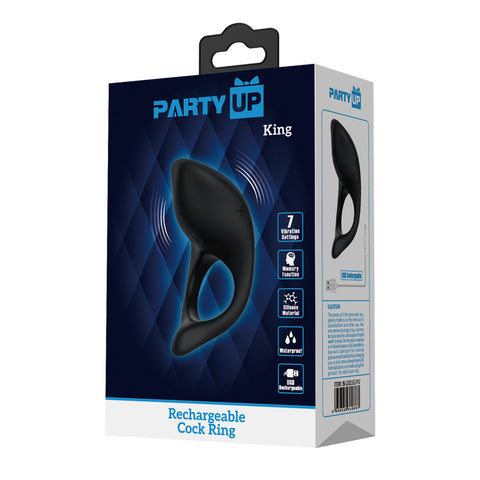 Party Up King Rechargeable Cock Ring USB Rechargeable Adult Sex Toy COCK RINGS