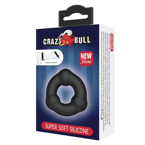 Crazy Bull Beaded Cock Ring Adjustable Black Size COCK RINGS
