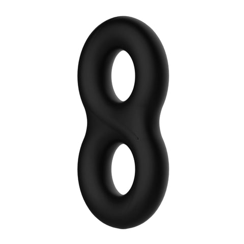 Crazy Bull Double Donut Cock and Ball Ring Black COCK RINGS