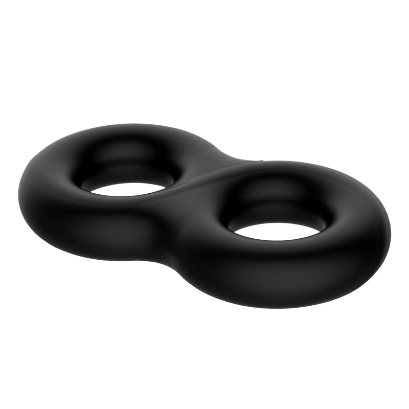 Crazy Bull Double Donut Cock and Ball Ring Black COCK RINGS