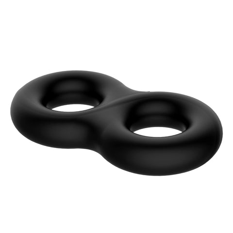 Crazy Bull Double Donut Cock and Ball Ring Black COCK RINGS