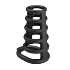 Party Up Kim Cock Cage Ribbed Penis Extender Sleeve with Six Connected Rings Cock Ring > Bondage Gear > Male Chastity