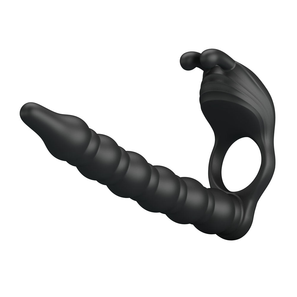 Party Up Marcus (Black) – USB Rechargeable Vibrating Cock Ring and Anal Plug Secondary image