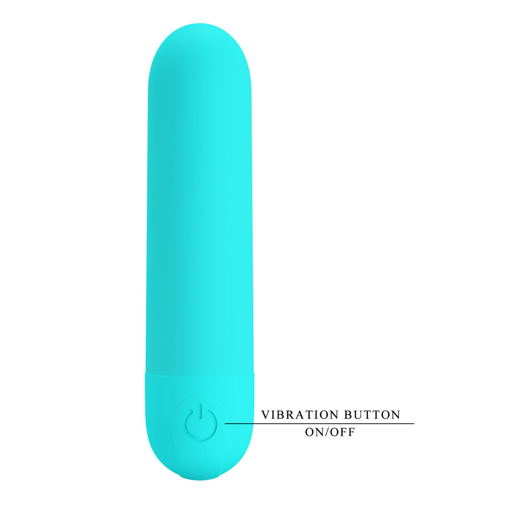 Party Up Harry Mini Bullet Teal 8 Centimeter USB Rechargeable Adult Sex Toy BULLETS