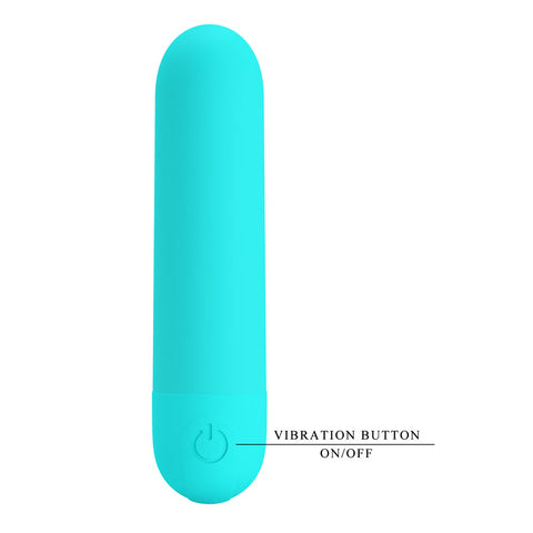 Party Up Harry Mini Bullet Teal 8 Centimeter USB Rechargeable Adult Sex Toy BULLETS