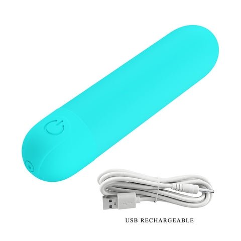 Party Up Harry Mini Bullet Teal 8 Centimeter USB Rechargeable Adult Sex Toy BULLETS