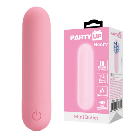 Party Up Henry Mini Bullet 8 Cm USB Rechargeable Adult Sex Toy Pink BULLETS