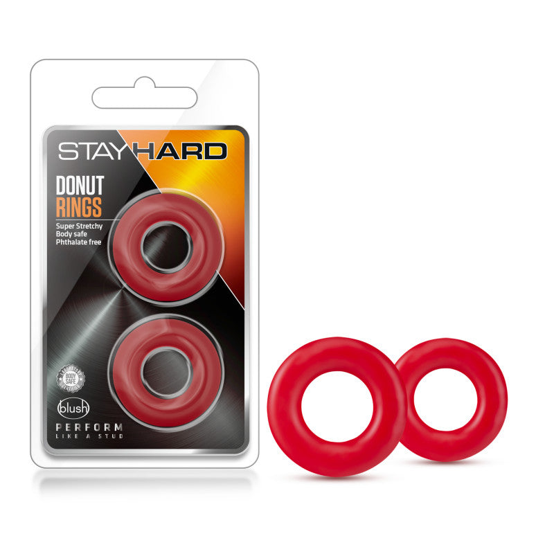 Stay Hard Red Donut Rings Male Cock Ring Durable and Stretchy > Cock Ring > Single