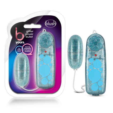 B Yours Glitter Power Bullet Blue 5.5 cm Waterproof Toy Blue BULLETS