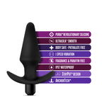Anal Adventures Platinum Silicone Vibrating Anal Plug Black > Anal Range > Butt Plugs
