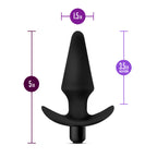 Anal Adventures Platinum Silicone Vibrating Anal Plug Black > Anal Range > Butt Plugs