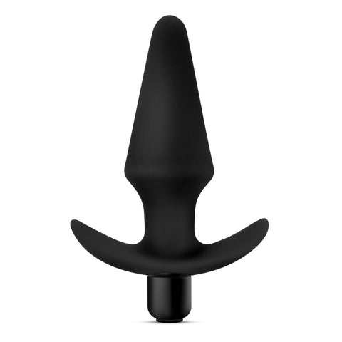 Anal Adventures Platinum Silicone Vibrating Anal Plug Black > Anal Range > Butt Plugs