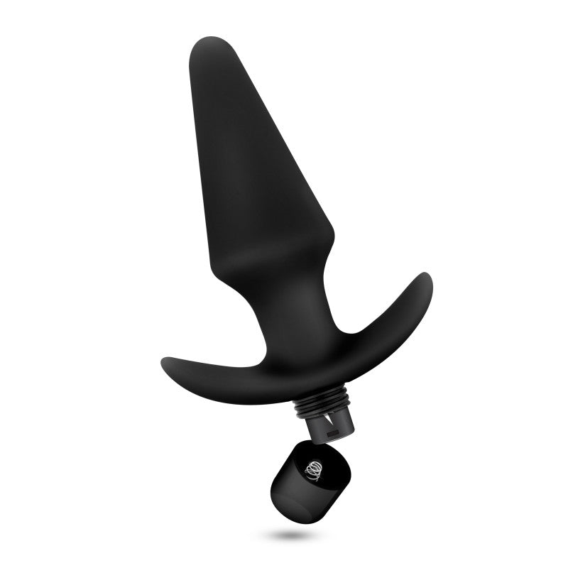 Anal Adventures Platinum Silicone Vibrating Anal Plug Black > Anal Range > Butt Plugs
