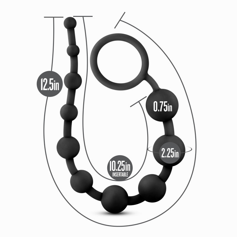Anal Adventures Platinum Silicone (Black) – 12.5" Smooth Anal Beads > Anal Range > Anal Beads