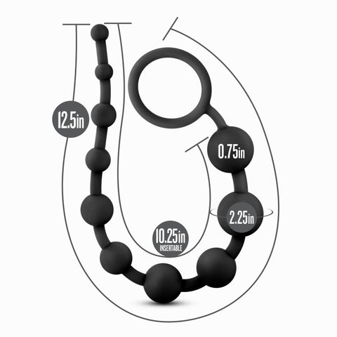 Anal Adventures Platinum Silicone (Black) – 12.5" Smooth Anal Beads > Anal Range > Anal Beads