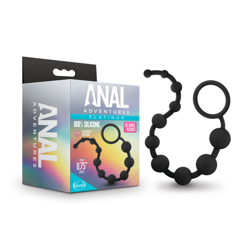 Anal Adventures Platinum Silicone (Black) – 12.5" Smooth Anal Beads Default Title > Anal Range > Anal Beads
