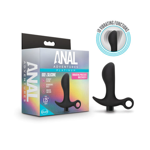 Anal Adventures Platinum Silicone Prostate Massager 01 Black > Anal Range > Prostate Plugs