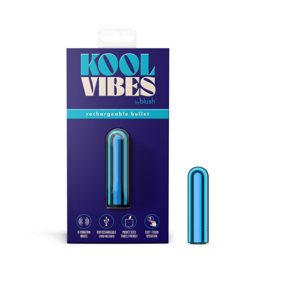 Kool Vibes Rechargeable Mini Bullet Vibrator Blueberry Blue BULLETS