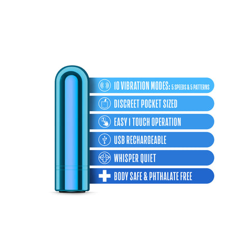 Kool Vibes Rechargeable Mini Bullet Vibrator Blueberry BULLETS
