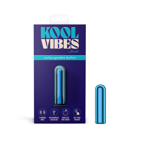 Kool Vibes Rechargeable Mini Bullet Vibrator Blueberry Blue BULLETS