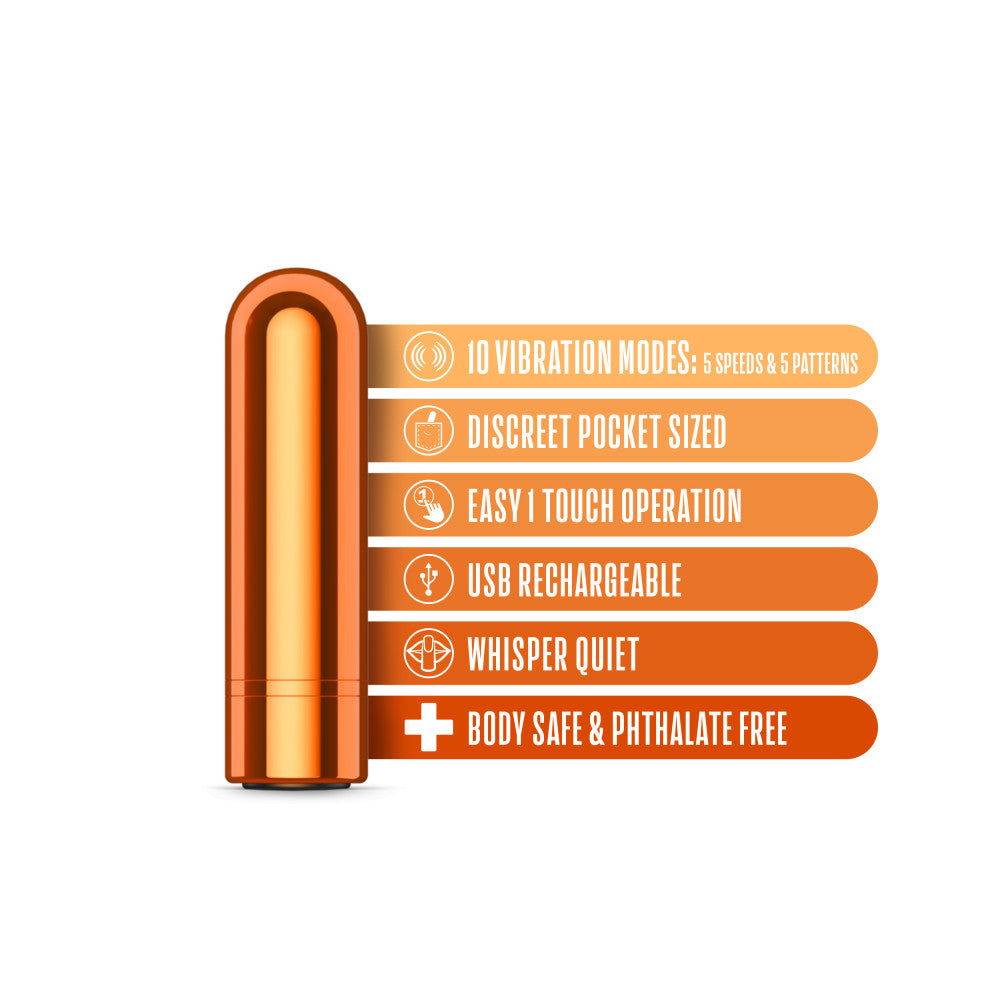 Kool Vibes Mini Bullet in Tangerine Orange > Vibrators > Mini Vibrators