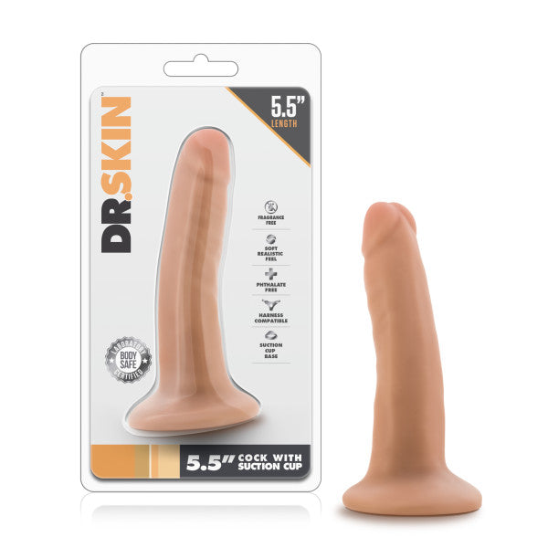 Dr Skin 5.5 Inch Chocolate Dildo with Suction Cup Base > Dildos > Slim Dildos