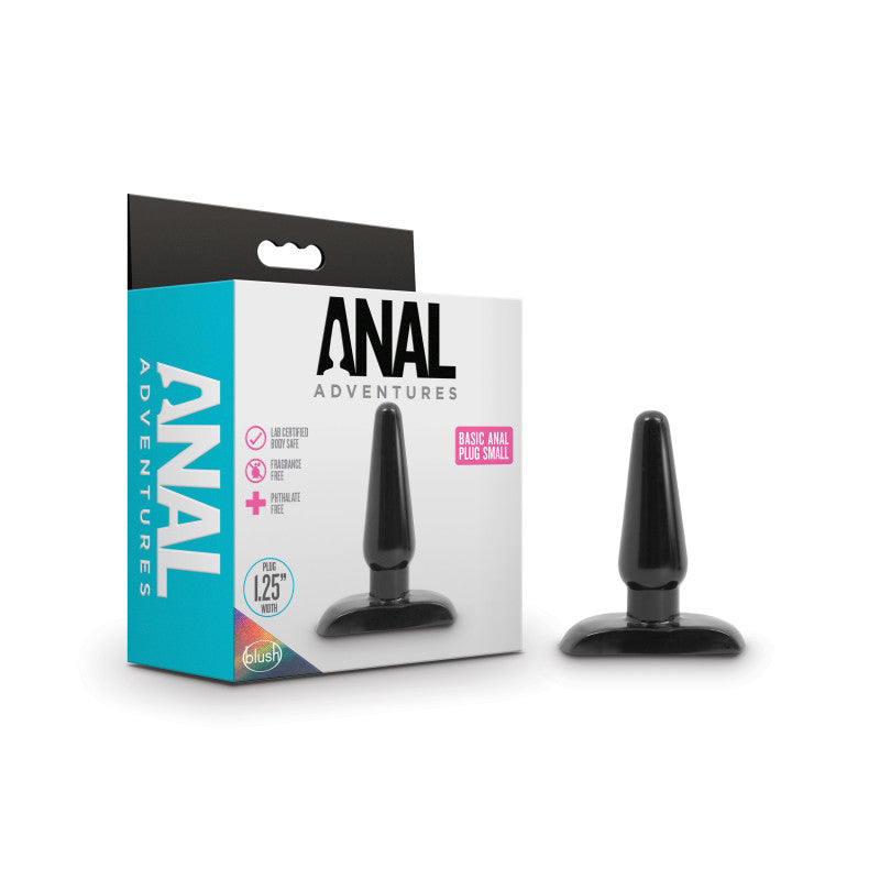Blush Basic Small Anal Plug Tapered Black for New Sensations > Anal Range > Butt Plugs