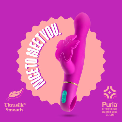 Aria Naughty AF Plum 18.4 cm Butterfly Vibrator VIBRATORS-RABBIT