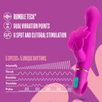 Aria Naughty AF Plum 18.4 cm Butterfly Vibrator > Vibrators > Ladies > Rabbit