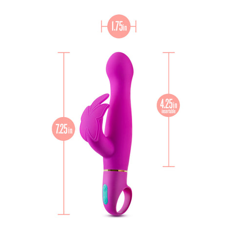 Aria Naughty AF Plum 18.4 cm Butterfly Vibrator VIBRATORS-RABBIT