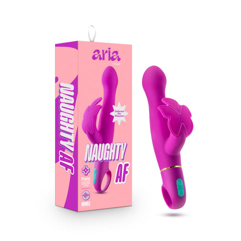 Aria Naughty AF Plum 18.4 cm Butterfly Vibrator Purple VIBRATORS-RABBIT