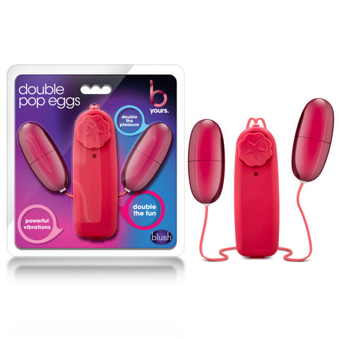 B Yours Double Pop Eggs Cerise Vibrating Pleasure Set Pink BULLETS