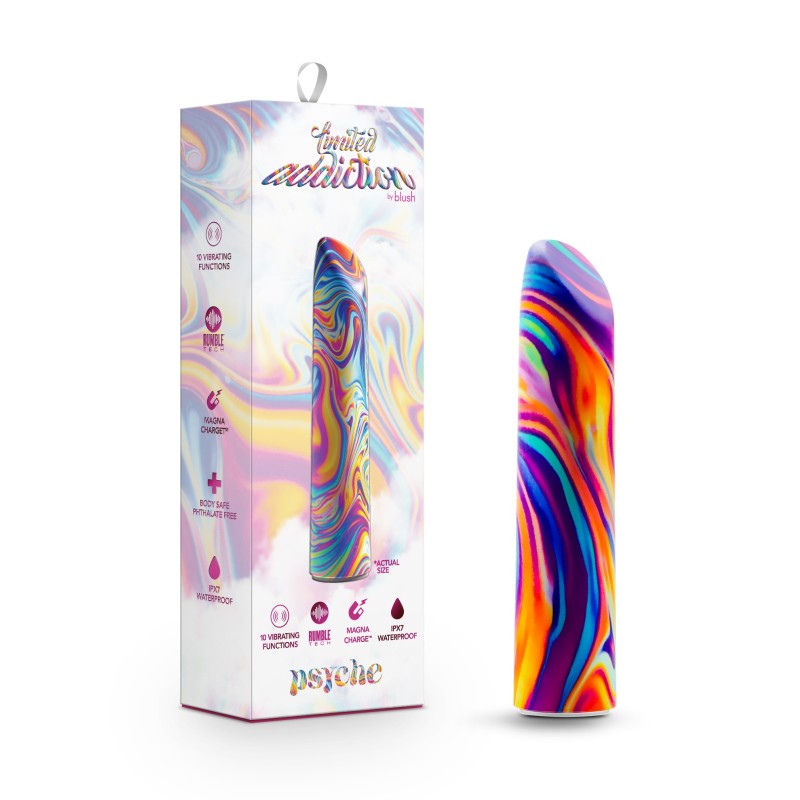 Limited Addiction Psyche Power Vibe (Rainbow) – USB Rechargeable Vibrator 10.2 cm BULLETS & EGGS