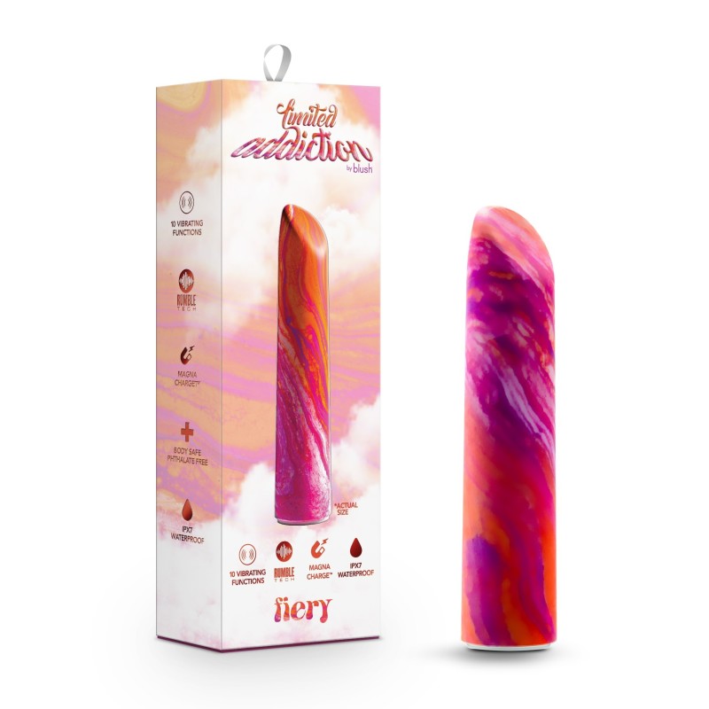 Limited Addiction Fiery Power Vibe Coral Mini Vibrator with Rumble Tech > Vibrators > Mini Vibrators