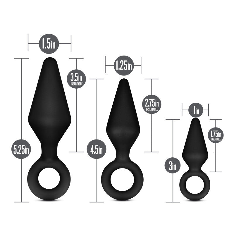 Anal Adventures Platinum Silicone Loop Anal Plug Kit (3 Inch) > Anal Range > Butt Plug Kits