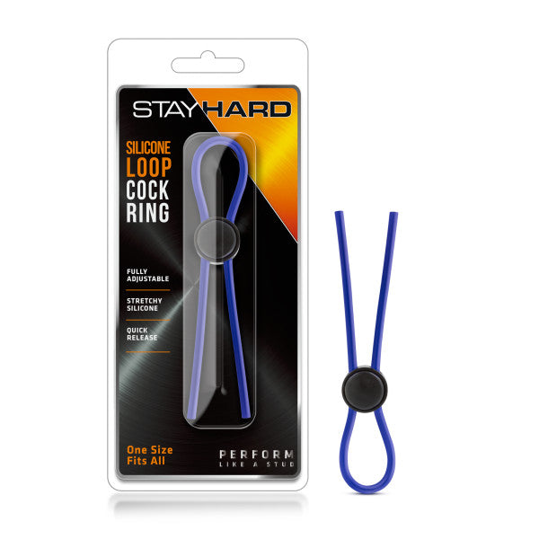Stay Hard Silicone Loop Cock Ring in Blue > Cock Ring > Adjustable