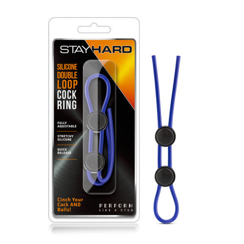 Stay Hard Silicone Double Loop (Black) – Adjustable Cock Ring COCK RINGS