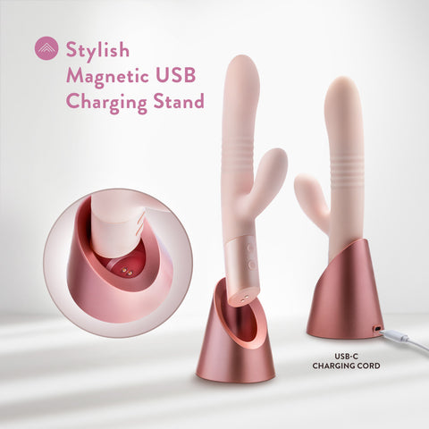 Blush Fraya 24.1 cm USB Rechargeable Rabbit Vibrator Pink VIBRATORS-RABBIT