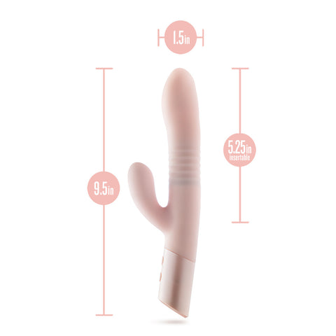 Blush Fraya 24.1 cm USB Rechargeable Rabbit Vibrator Pink VIBRATORS-RABBIT