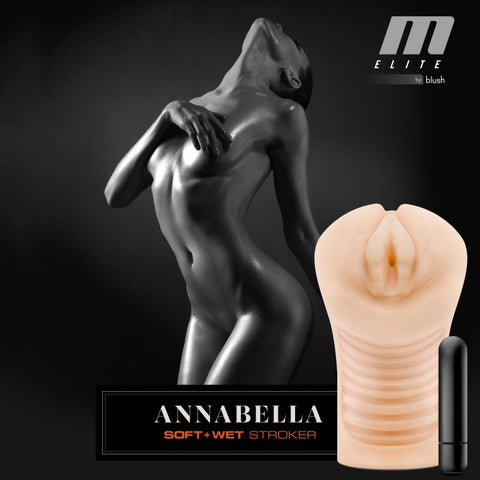 M Elite Soft and Wet Annabella Vibrating Vagina Stroker Strokers - Auto